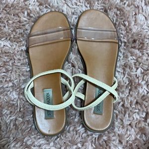 Steve Madden nude and clear sandals